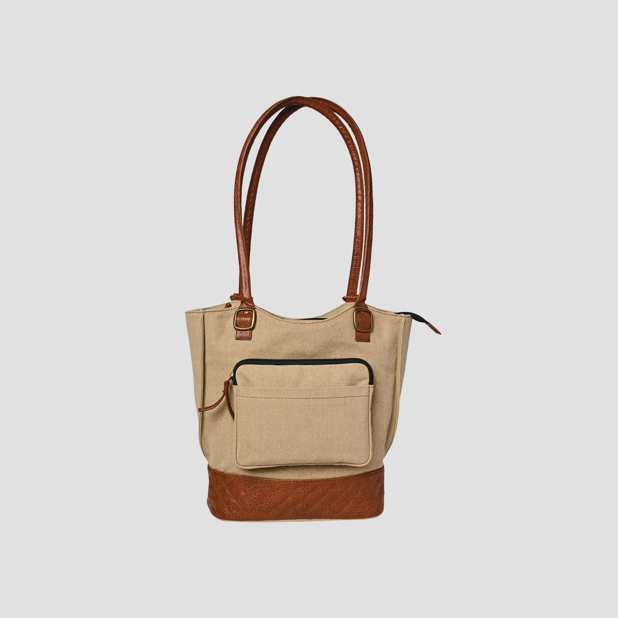 Mona B Two in One Convertible Tote: Beige - (M-2507)