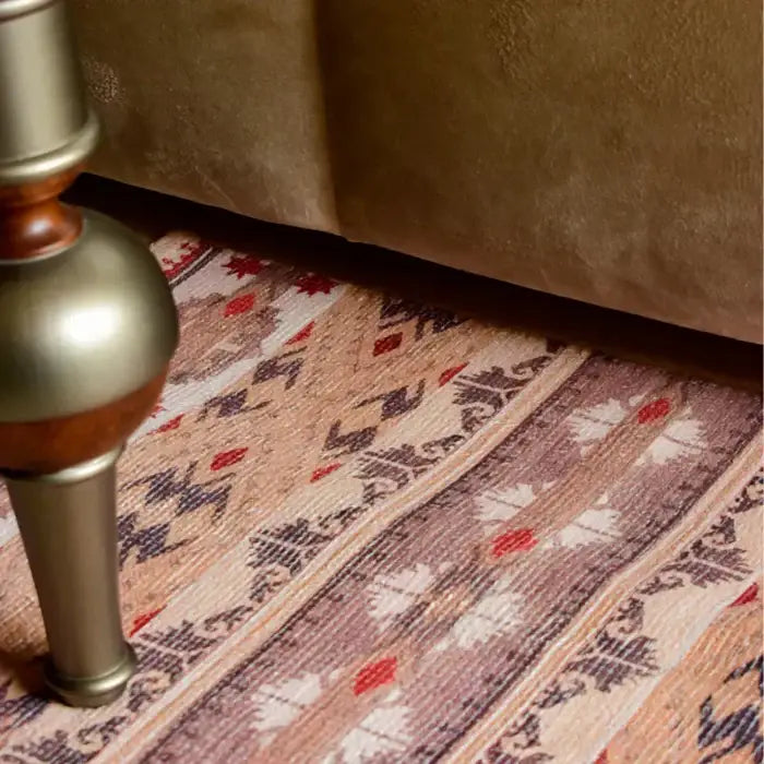 Mona B - Printed Vintage Dhurrie Carpet Rug Runner Floor Mat for Living Room Bedroom: 5 X 8 Feet Multi Color - BR-501 RGL