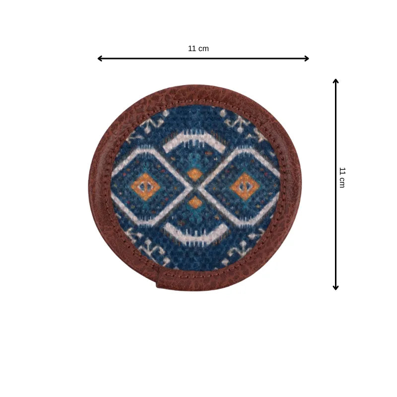 Mona B - Set of 4 Printed Coasters, 4.5 INCH Round, Best for Bed-Side Table/Center Table, Dining Table - BR-503 CO