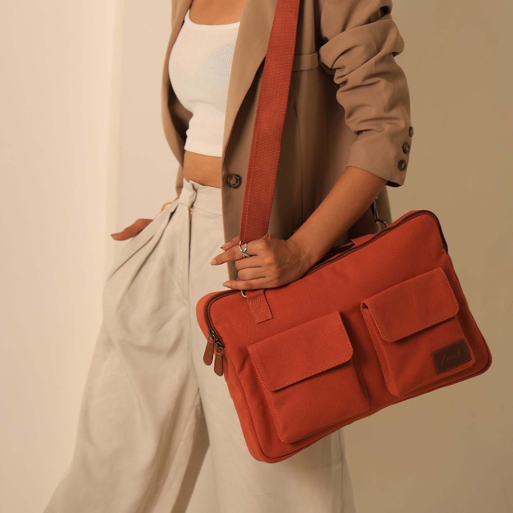 Cleveland Laptop Sleeve Bag for Men & Women – Stylish, Durable & Eco-Friendly - Burnt Orange