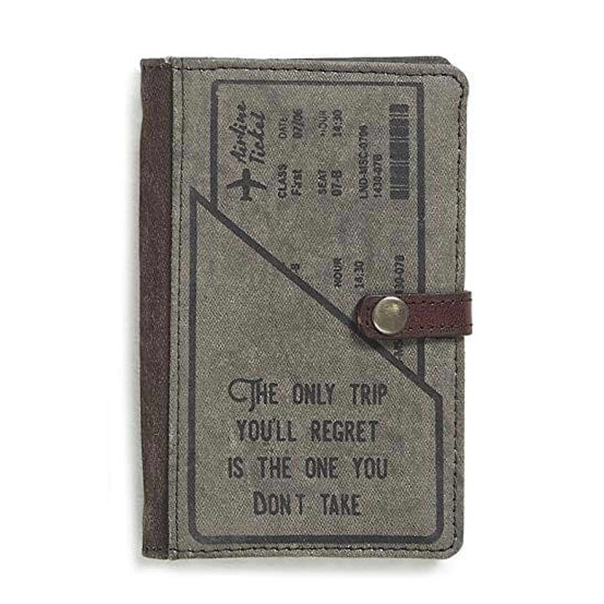 Mona B Pack of Travel Passport Holder Credit Card Wallet Case and Luggage Tag (2 Items) (Trip Regrets Passport Wallet and Luggage Tag)