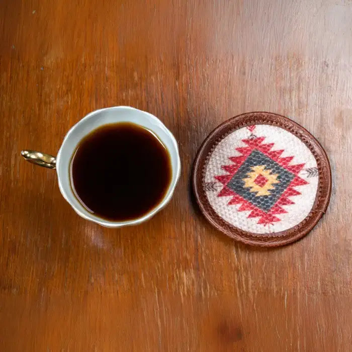 Mona B - Set of 4 Printed Coasters, 4.5 INCH Round, Best for Bed-Side Table/Center Table, Dining Table - BR-500 CO