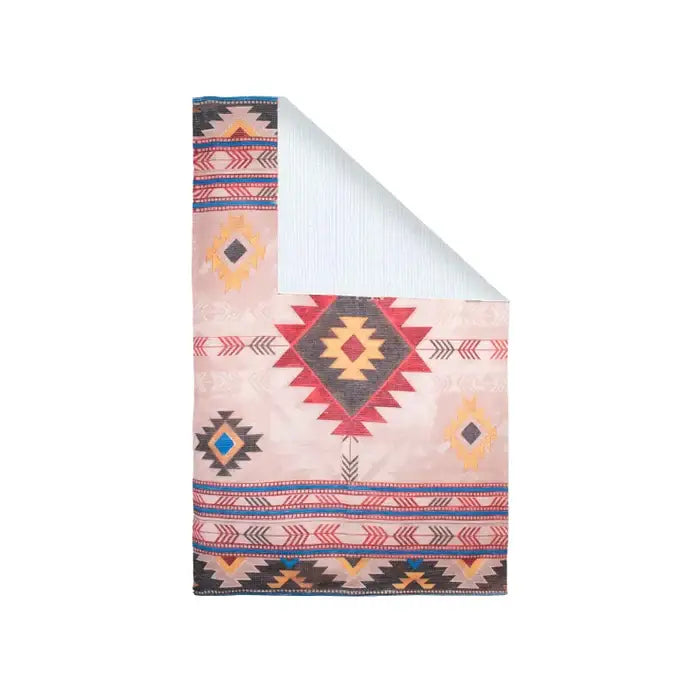 Mona B - Printed Vintage Dhurrie Carpet Rug Runner Floor Mat for Living Room Bedroom: 2 X 3 Feet Multi Color - BR-500 RGS