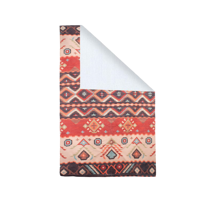 Mona B - Printed Vintage Dhurrie Carpet Rug Runner Floor Mat for Living Room Bedroom: 2 X 3 Feet Multi Color - BR-502 RGS