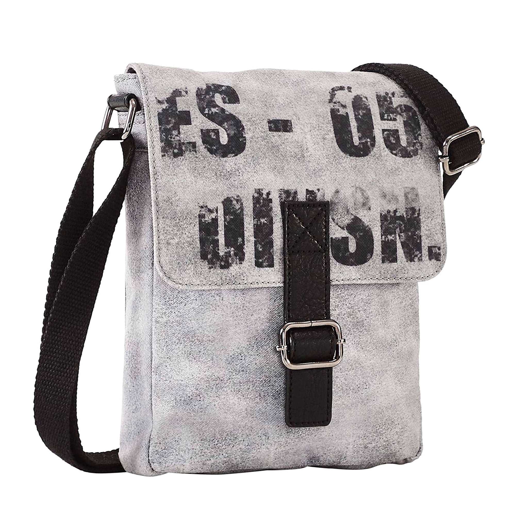 Mona B Dark Medium Canvas Messenger Crossbody Bag with Stylish Design for Women and Men