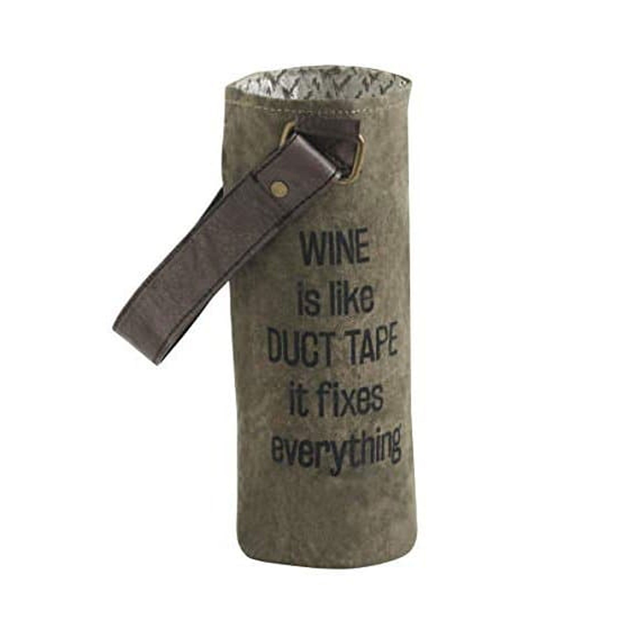Mona B 100% Canvas Wine Bags Perfect to give as a Gift or for Yourself as You New go-to Wine Bag (Duct Tape)