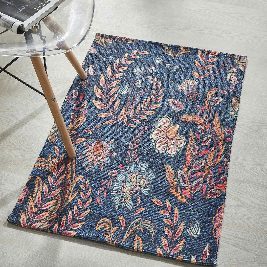 Mona B Printed Vintage Dhurrie Carpet Rug Runner Floor Mat for Living Room Bedroom: 2 X 3 Feet Multi Color - PR-102 (2436)