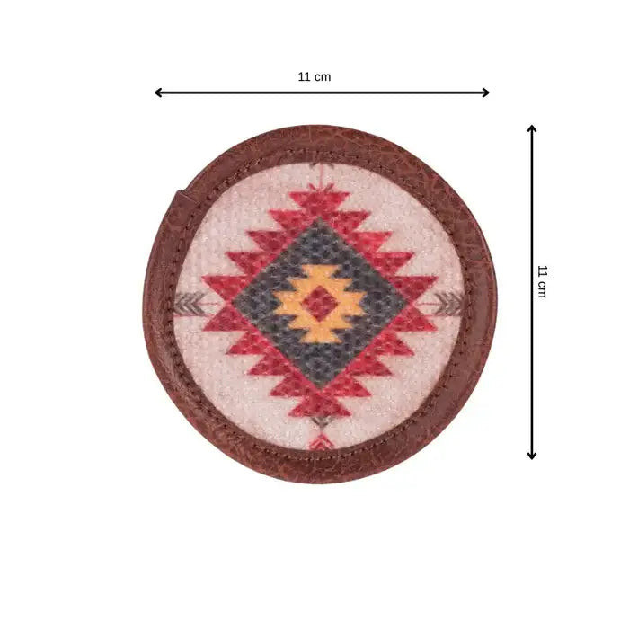 Mona B - Set of 4 Printed Coasters, 4.5 INCH Round, Best for Bed-Side Table/Center Table, Dining Table - BR-500 CO