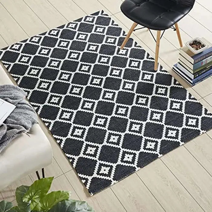 Printed Vintage Dhurrie Carpet Rug Runner 3.5x5.5 feet - Multi Color Floor Mat