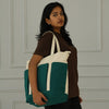 The Verde Panel Tote: Teal