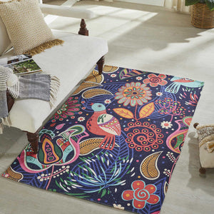 Mona B Printed Vintage Dhurrie Carpet Rug Runner Floor Mat for Living Room Bedroom: 3.5 X 5.5 Feet Multi Color - PR-111 (4266)