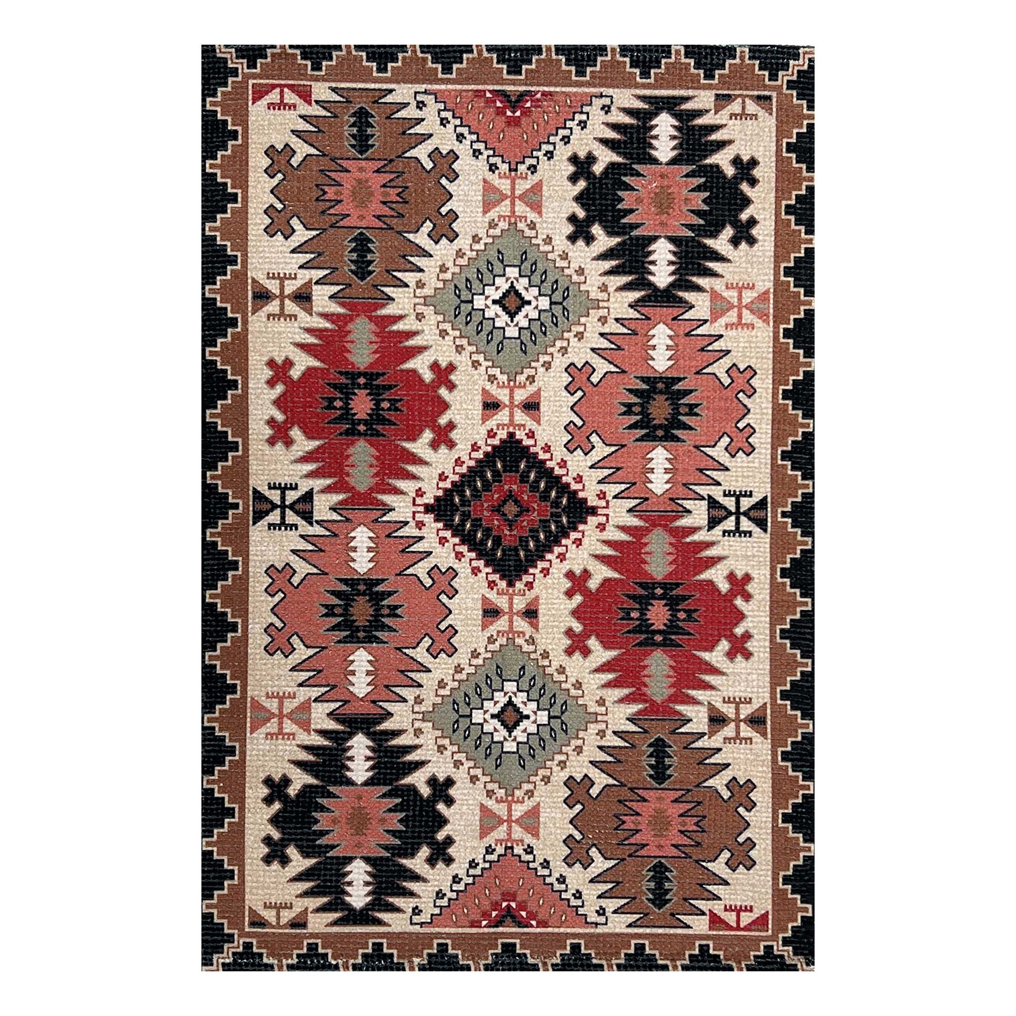 Mona B Printed Vintage Dhurrie Carpet Rug Runner Floor Mat for Living Room Bedroom: 3.5 X 5.5 Feet Multi Color - PR-112 (4266)