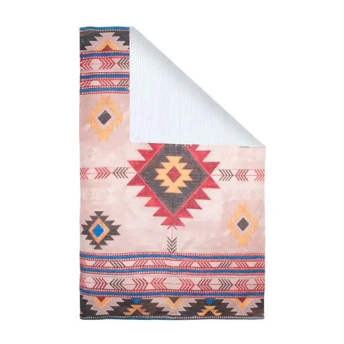 Mona B - Printed Vintage Dhurrie Carpet Rug Runner Floor Mat for Living Room Bedroom: 3.5 X 5.5 Feet Multi Color - BR-500 RGM