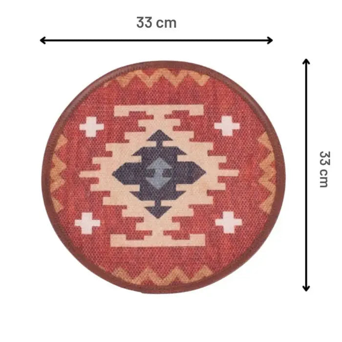 Mona B - Set of 2 Printed Placemats, 13 INCH Round, Best for Bed-Side Table/Center Table, Dining Table/Shelves - BR-504 P