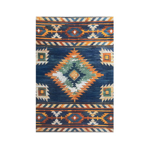 Mona B Printed Vintage Dhurrie Carpet Rug Runner Floor Mat for Living Room Bedroom: 3.5 X 5.5 Feet Multi Color - PR-117 (4266)