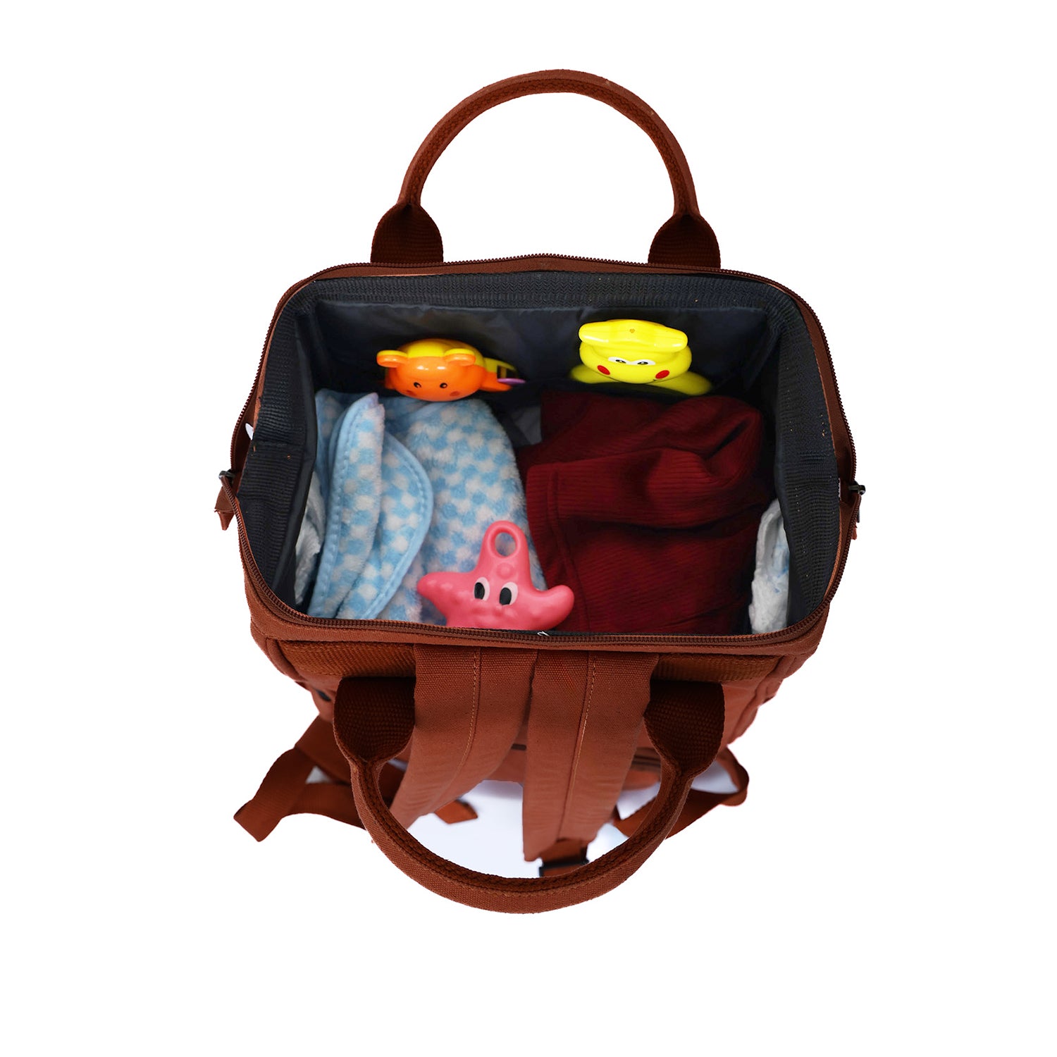 Mona B Verde Diaper Backpack: Rust