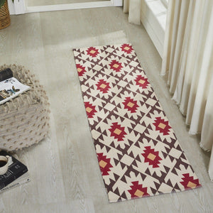 Mona B Printed Vintage Dhurrie Carpet Rug Runner for Living Room Bedroom: 1.83 X 6 Feet Multi Color - PR-115 (2272)