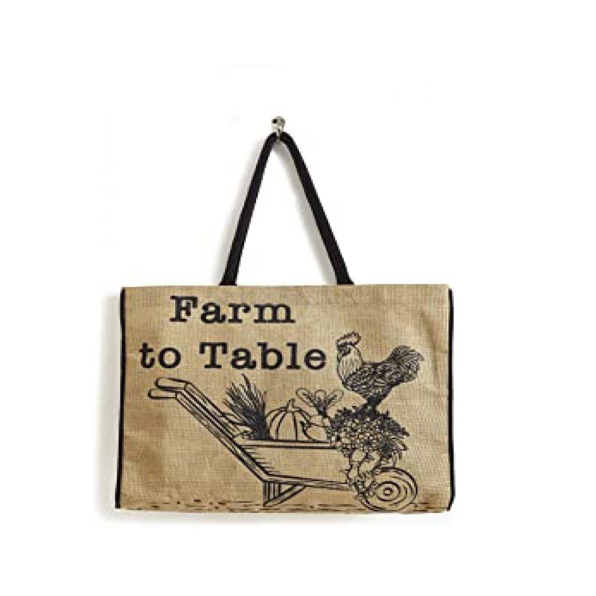 Mona B Reusable Jute Shopping Bag With Stylish Design for Men and Women (Farmer's Market)