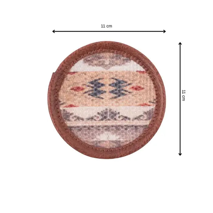 Mona B - Set of 4 Printed Coasters, 4.5 INCH Round, Best for Bed-Side Table/Center Table, Dining Table - BR-501 CO