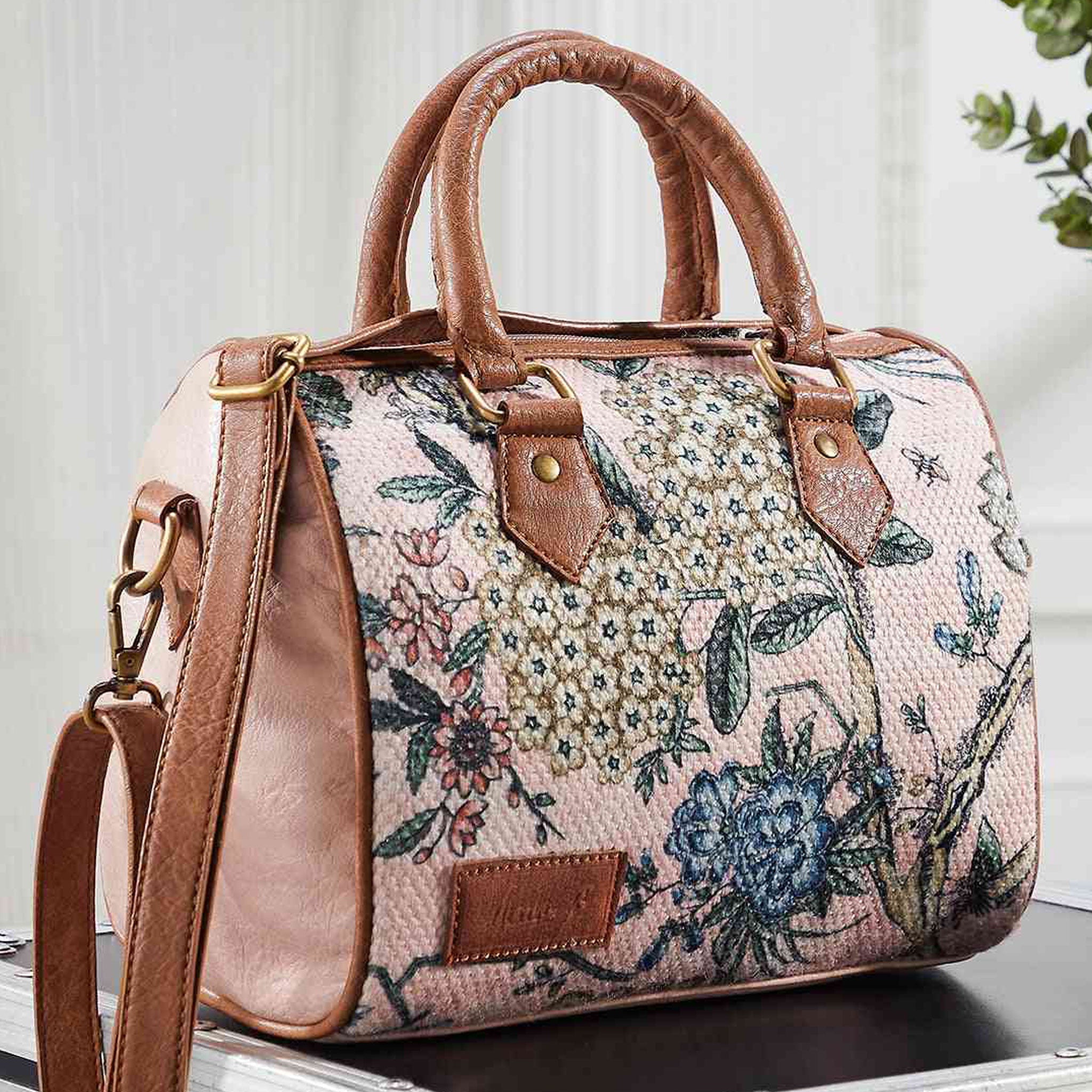 Mona B Kilim Inspired Canvas Handbag for Women | Crossbody Bag | Stylish Vintage Shoulder Bags for Women: Pink - M-7001 - Handbag by Mona-B - Backpack, Flash Sale, Flat40, Sale, 