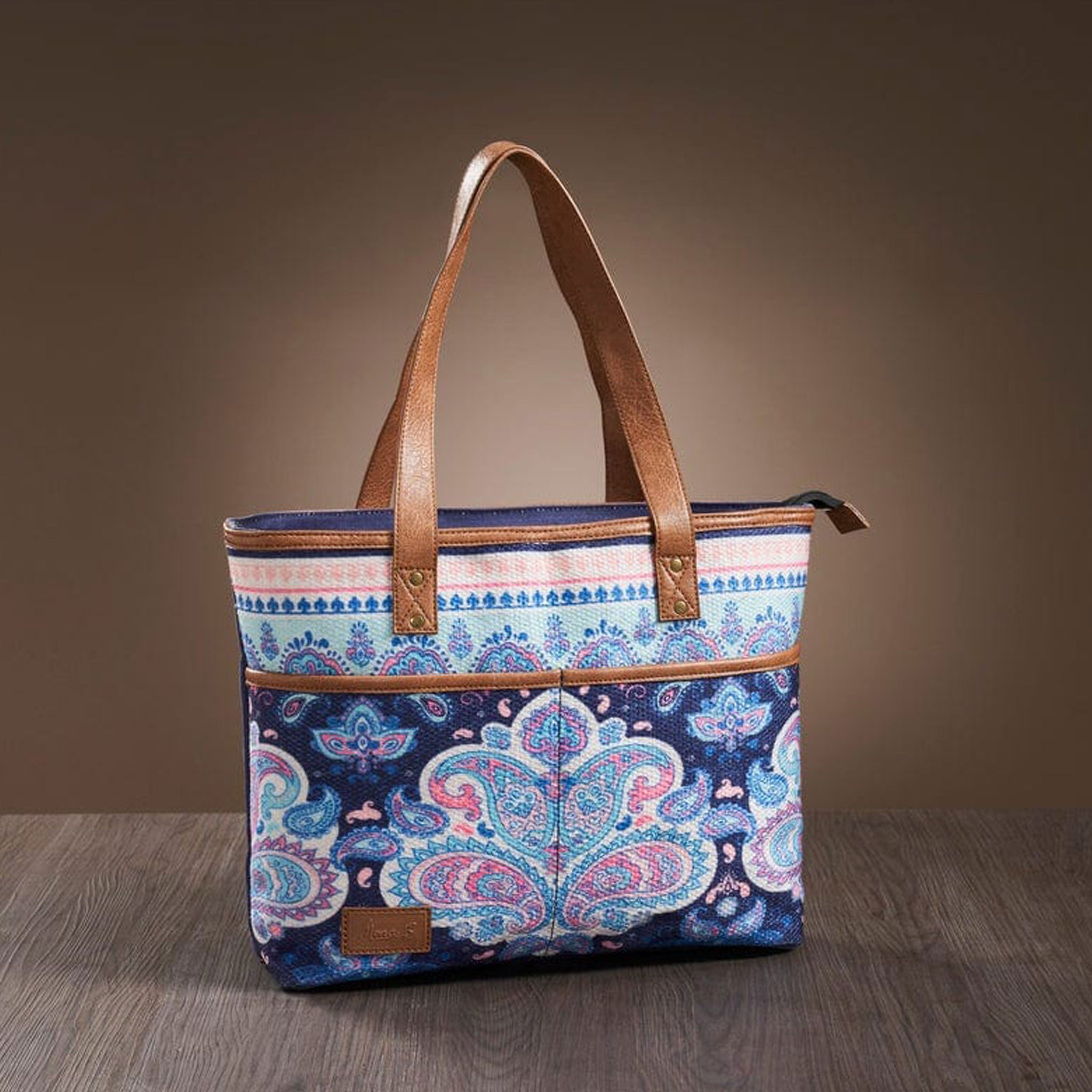 Mona B Large Kilim Inspired Canvas Handbag for Women | Zipper Tote Bag | Crossbody Bag | Stylish Vintage Shoulder Bags for Women: Multi - M-7007