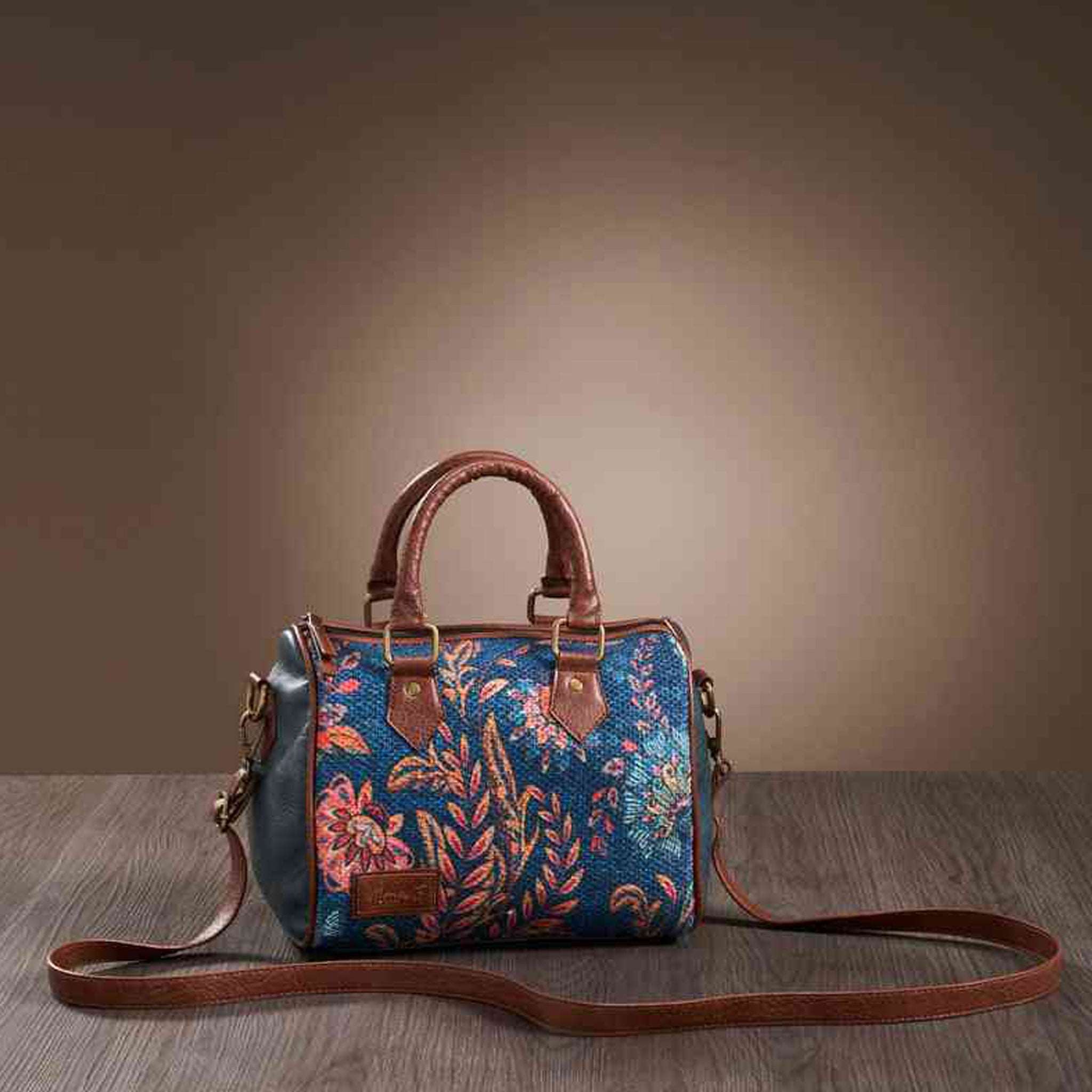 Mona B Canvas Small Vintage Handbag, Shoulder Bag, Crossbody Bag For Shopping, Travel With Stylish Design For Women (Blue, Kilim) - M-7004 - Handbag by Mona-B - Backpack, Flash Sale, Flat40, Sale, Shop2999, Shop3999
