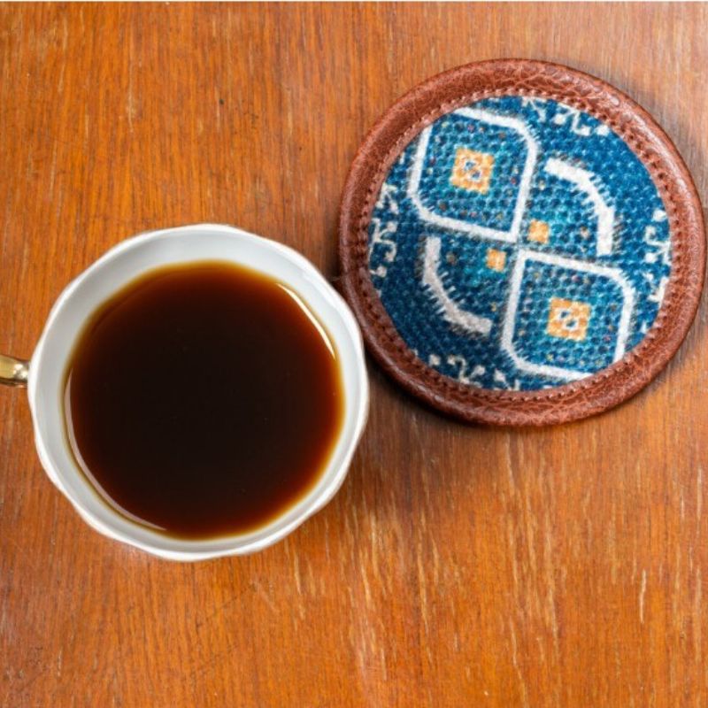 Mona B - Set of 4 Printed Coasters, 4.5 INCH Round, Best for Bed-Side Table/Center Table, Dining Table - BR-503 CO