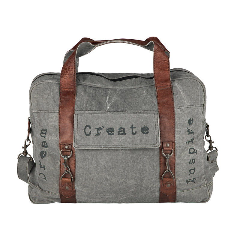 Mona B Upcycled Canvas Duffel Gym Travel and Sports Bag with Stylish Design for Men and Women: Dream