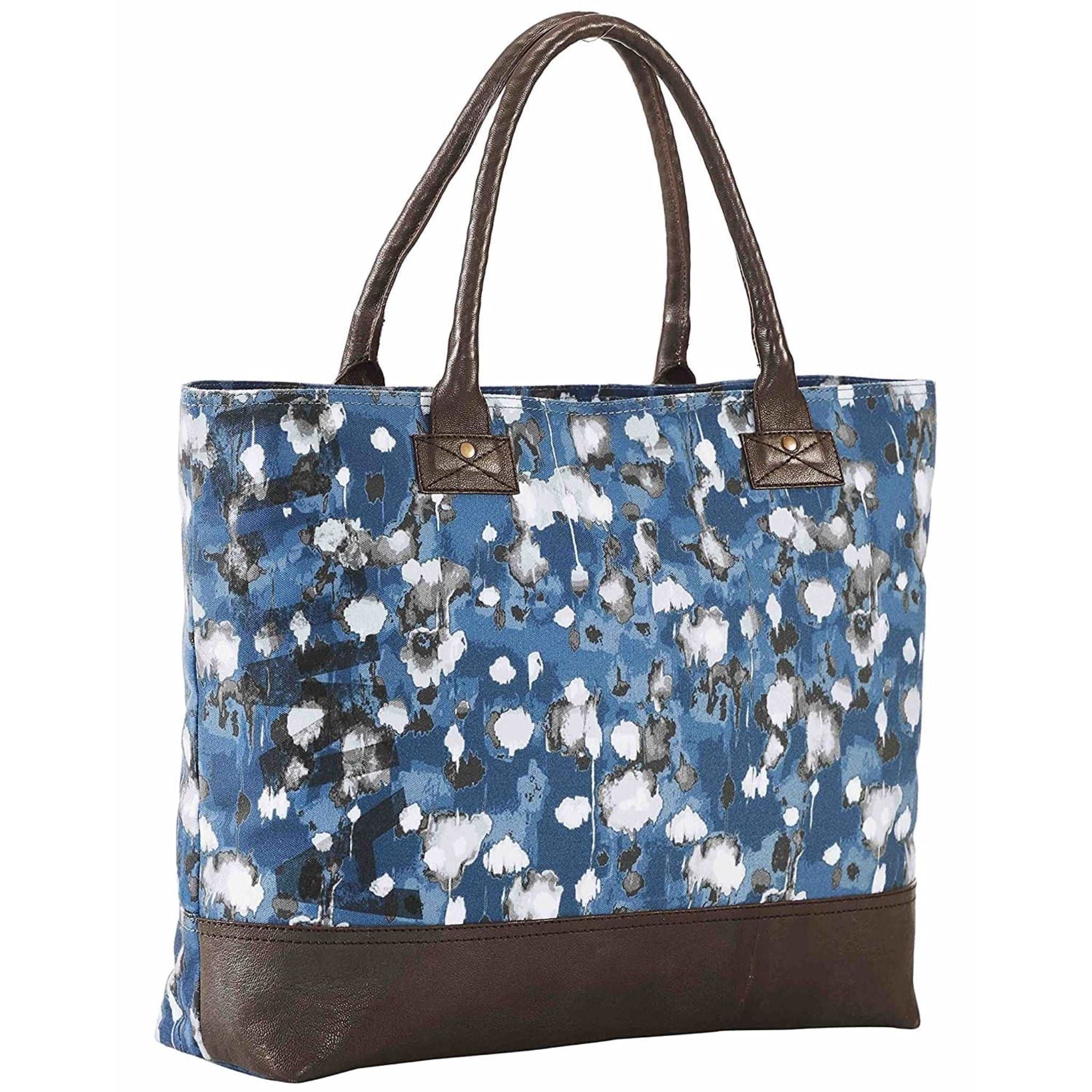 Mona B Blue Large Canvas Handbag for Women | Tote Bag for Grocery, Shopping, Travel | Stylish Vintage Shoulder Bags for Women - Handbag by Mona-B - Backpack, EOSS, Sale, Shop1999, Shop2999, Shop3999