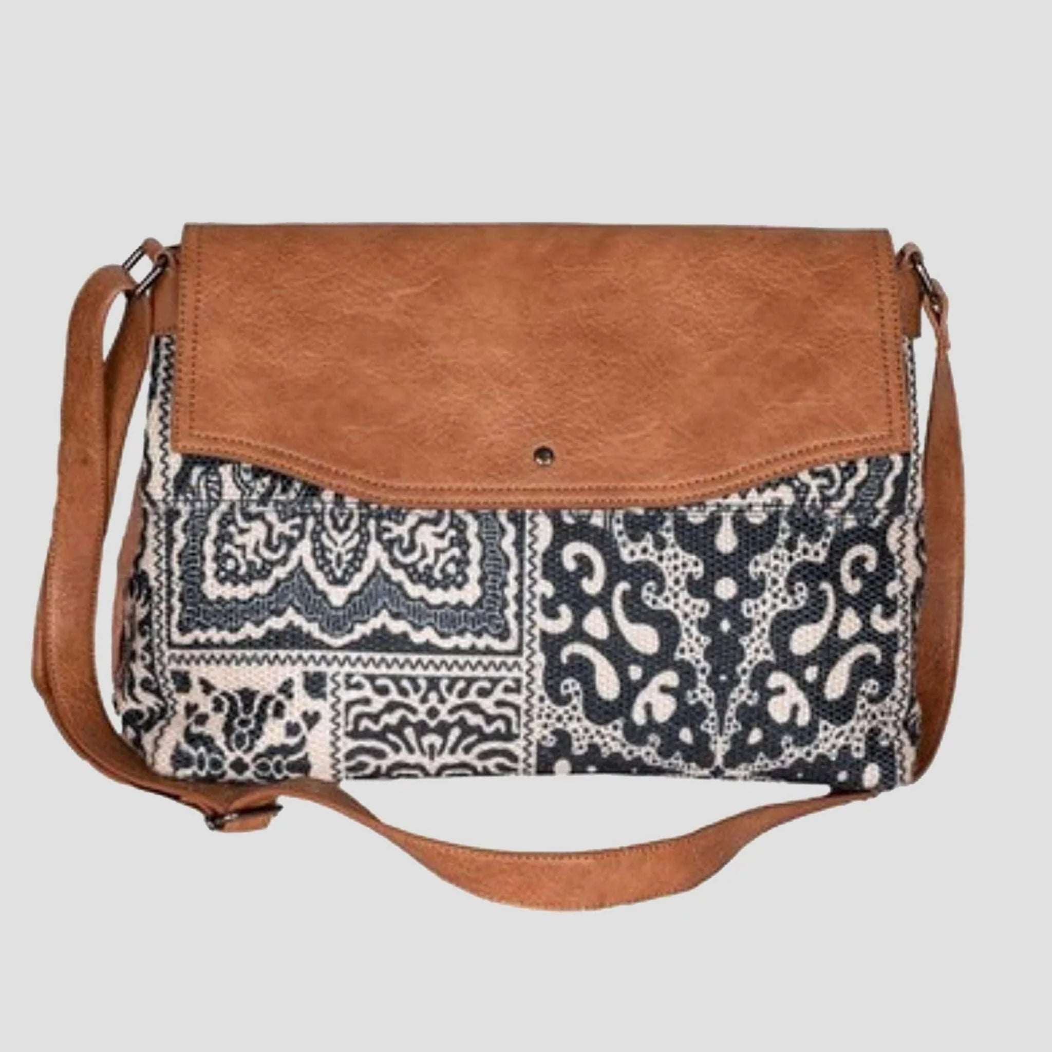 Mona B - Medium Canvas Messenger Crossbody Bag with Stylish Design for Women (Sapphire)