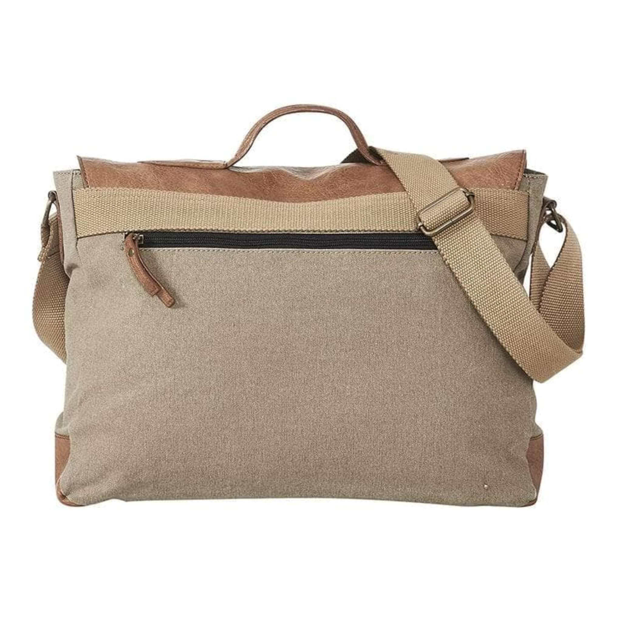 Flap Messenger Laptop Bag for Men Women Brown - Main Image