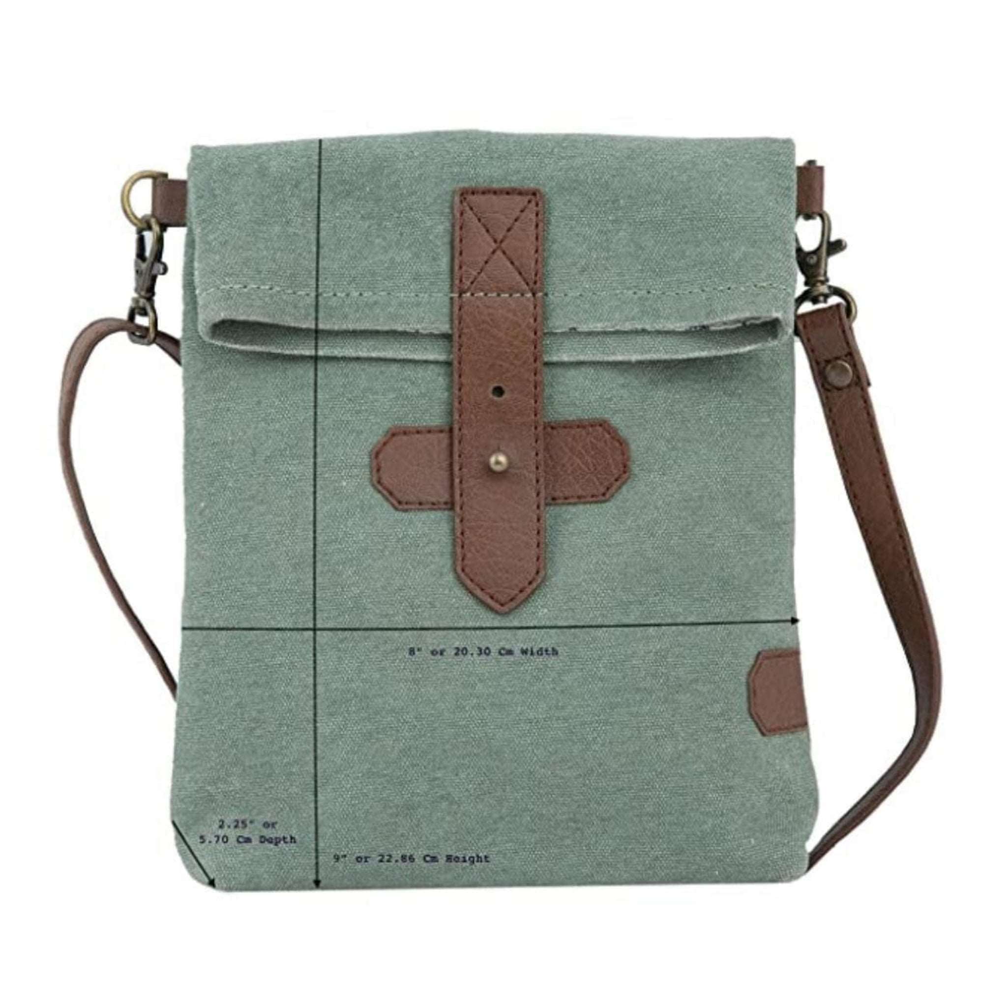 Mona B - 100% Cotton Canvas Small Messenger Crossbody Vintage Sling Bag with Stylish Design for Women: Sky (River) MonaB India