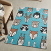 Cute Fox Print Kids Room Dhurrie Carpet Rug Runner Floor Mat - 3x5 Feet Multi-Color