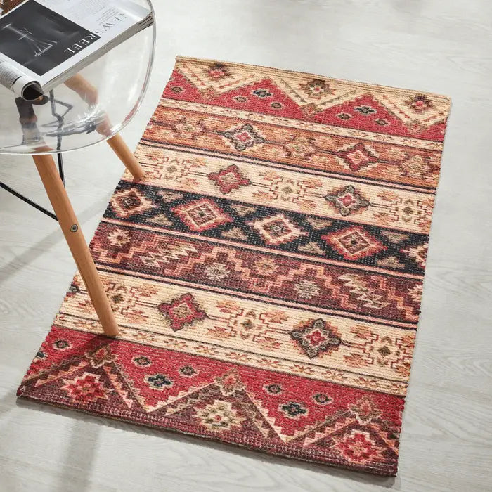 Vintage Dhurrie Carpet Rugs Floor Mat for Living Area and Bedroom 2x3 Feet - Small