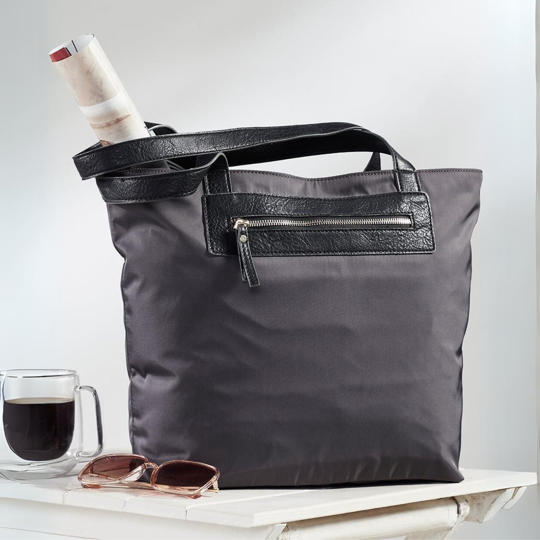 Mona B Handbag for Women | Zipper Tote Bag | Crossbody Sling Bag for Grocery, Shopping, Travel | Shoulder Bags for Women: Set of 2 (Magnet) (Grey)
