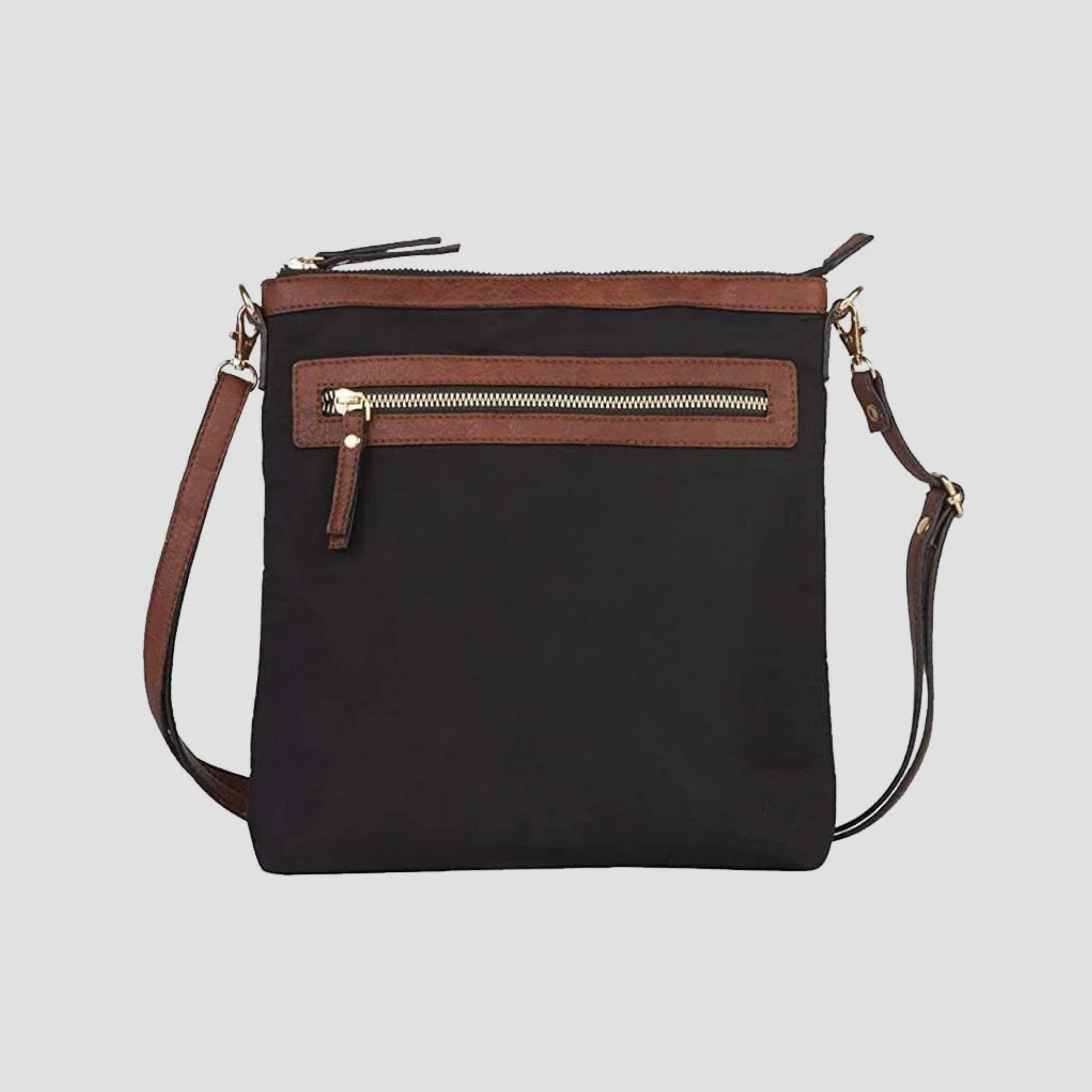 Mona B - Medium Messenger Crossbody Bag with Stylish Design for Women (Black)