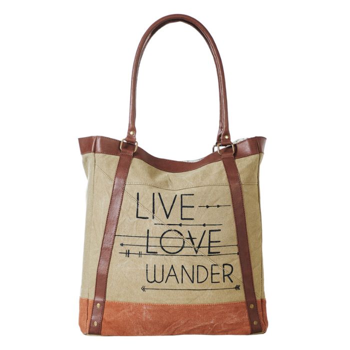 Mona B - Large Canvas Handbag for Women | Zipper Tote Bag for Grocery, Shopping, Travel | Stylish Vintage Shoulder Bags for Women (Beige) - M-6015