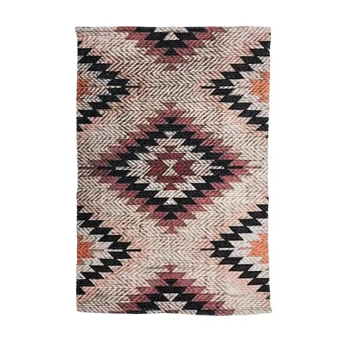 Multi Color Printed Vintage Dhurrie Carpet Rug Runner Floor Mat for Living Room Bedroom: 2 X 3 Feet