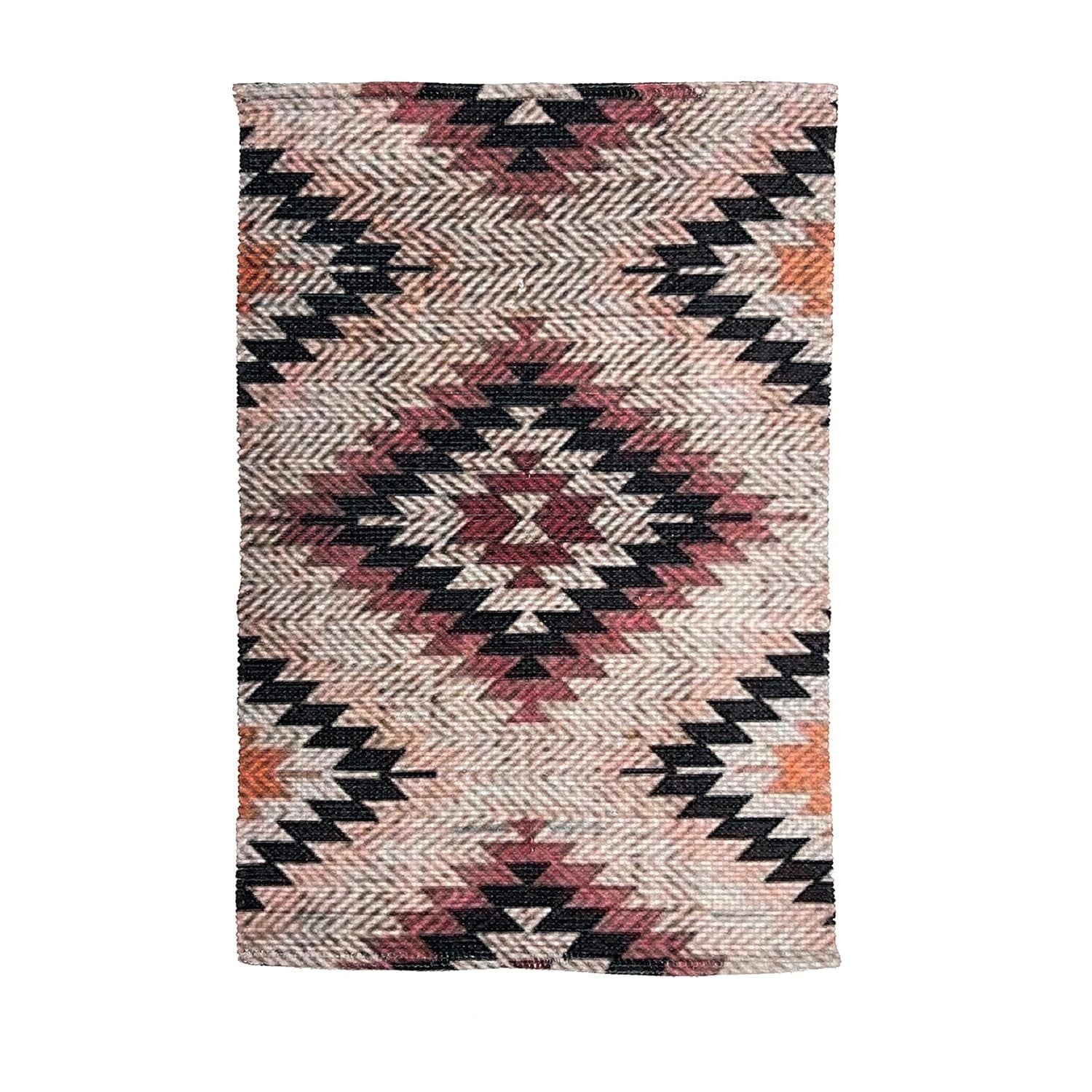 Mona B Printed Vintage Dhurrie Carpet Rug Runner Floor Mat for Living Room Bedroom: 2 X 3 Feet Multi Color - PR-107 (2436)