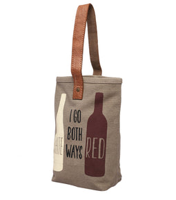 Mona-B Bag Mona B 100% Canvas Double Wine Bags Perfect to give as a Gift or for Yourself as You New go-to Wine Bag (Both Ways)