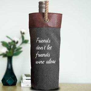 Mona-B Bag Mona B 100% Canvas Wine Bags Perfect to give as a Gift or for Yourself as You New go-to Wine Bag (Friends)