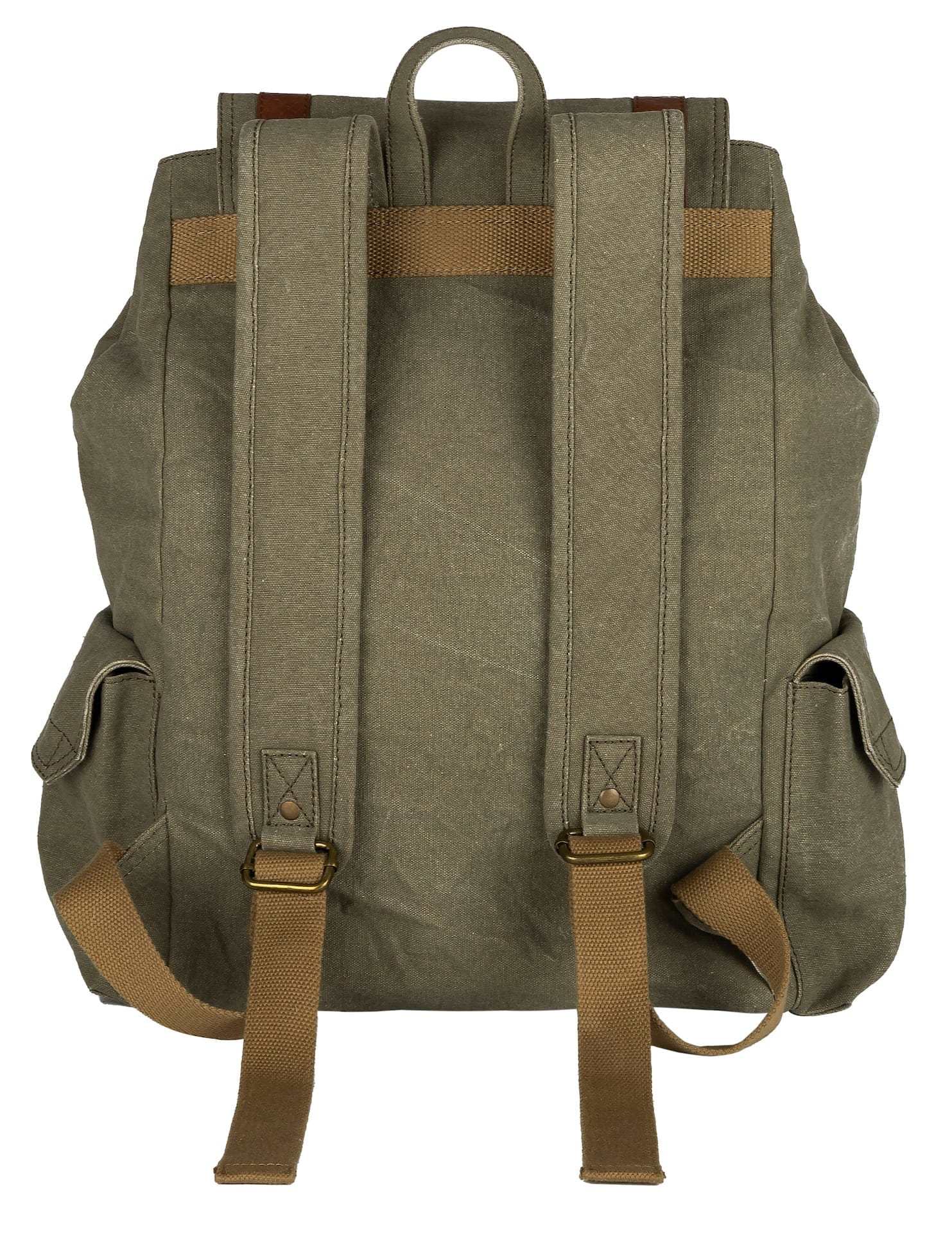 Mona-B Bag Mona B Canvas large Back Pack with inside laptop compartment for Offices, Schools and Colleges for Men and Women (Moss) - MC-1001 C
