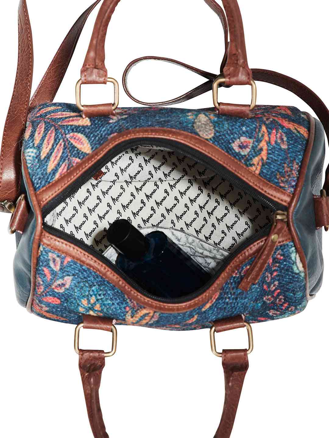 Mona-B Bag Mona B Canvas Small Vintage Handbag, Shoulder Bag, Crossbody Bag For Shopping, Travel With Stylish Design For Women (Blue, Kilim) - M-7004