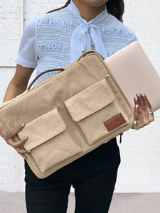 Mona B Essentials Laptop Bag Sleeve Case Cover Pouch with Handle for 14 Inch Laptop for Men & Women, Padded Laptop Compartment, Premium Zipper Closure, Water Repellent Canvas Fabric: Flint - Laptop Sleeves by Mona-B - Backpack, Flash Sale, Flat40, Sale, Shop1999, Shop2999, Shop3999