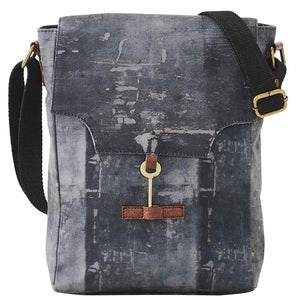 Mona-B Bag Mona B Grey Medium Canvas Messenger Crossbody Bag with Stylish Design for Women and Men