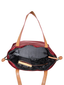 Mona-B Bag Mona B Handbag for Women | Zipper Tote Bag | Crossbody Sling Bag for Grocery, Shopping, Travel | Shoulder Bags for Women: Set of 2 (Wine)