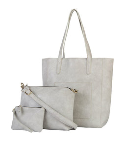 Mona-B Bag Mona B Handbag for Women | Zipper Tote Bag for Grocery, Shopping, Travel | Shoulder Bags for Women: Set of 3 (SIL)