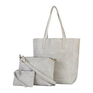 Mona-B Bag Mona B Handbag for Women | Zipper Tote Bag for Grocery, Shopping, Travel | Shoulder Bags for Women: Set of 3 (SIL)