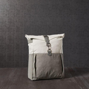 Mona-B Bag Mona B - Ice Grey 100% Cotton Canvas Back Pack for Offices Schools and Colleges with Two Outside Pockets and Stylish Design for Men and Women