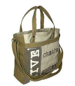 Mona-B Bag Mona B Large Canvas Handbag for Women | Zipper Tote Bag for Grocery, Shopping, Travel | Stylish Vintage Shoulder Bags for Women (Brown) - (M-5437)